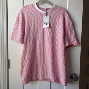 NWT Zara Seersucker Striped Shirt